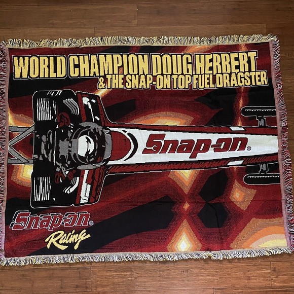 Snap-On Tools Doug Herbert Dragster Racing Throw Wallhanging Garage/ManCave NEW - Picture 1 of 3